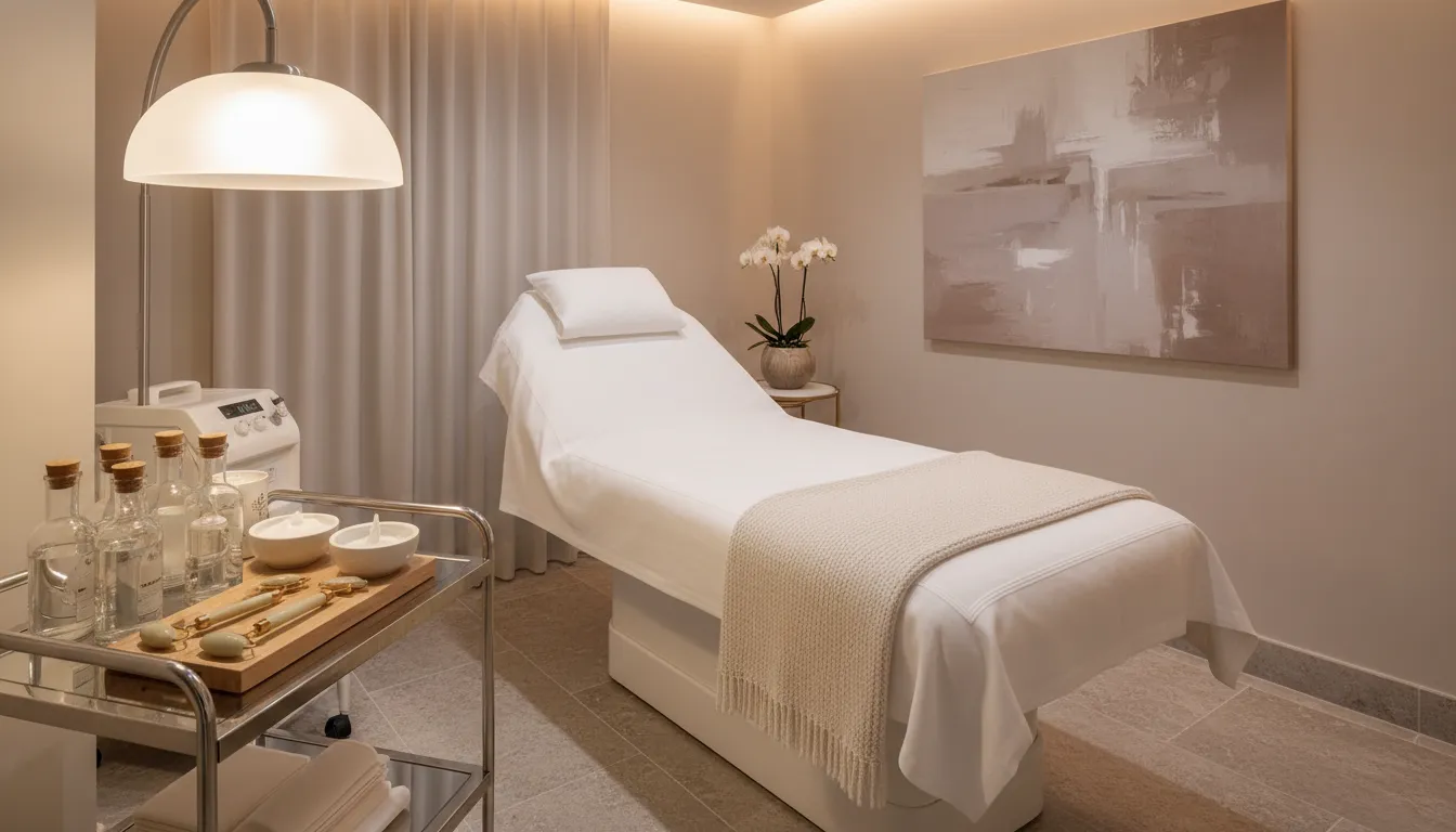 Luxury Dallas medspa treatment room for microneedling price consultation