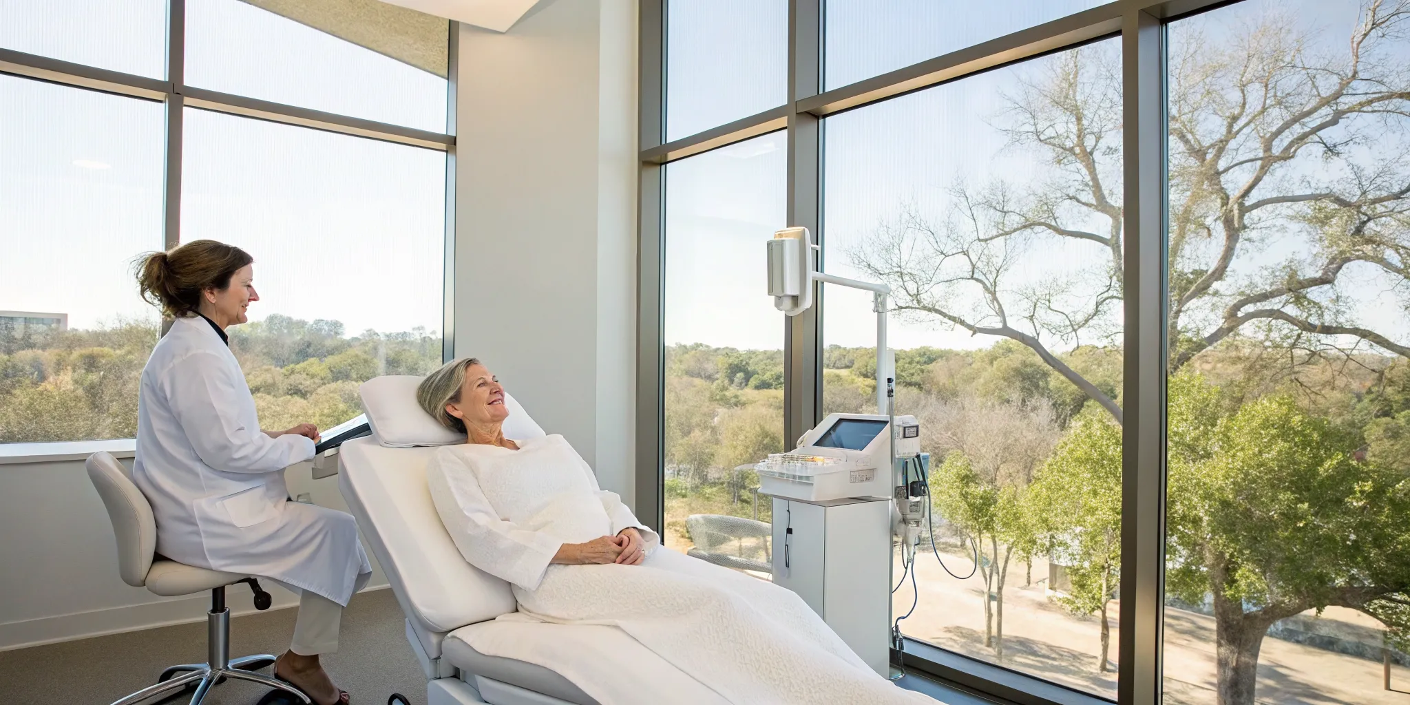 Woman receiving a top anti-aging treatment from a skin expert in Coppell.